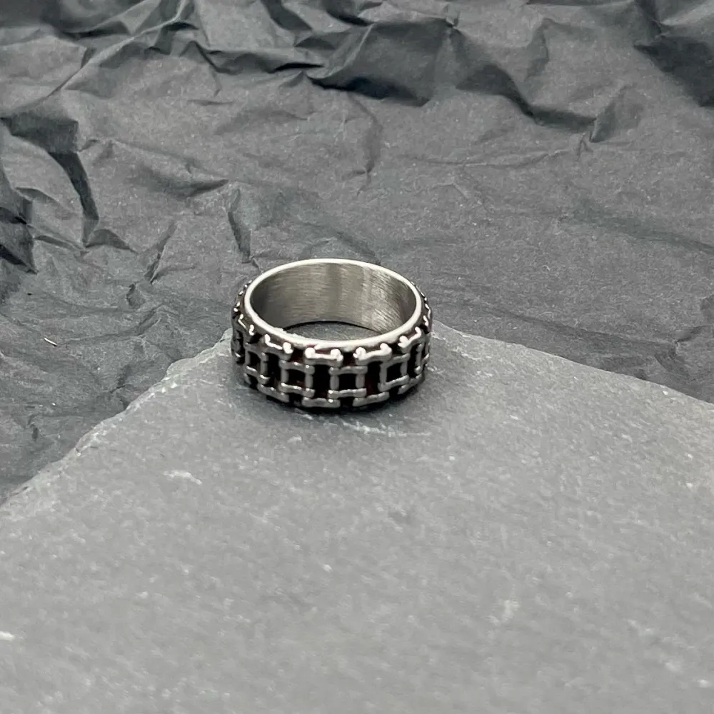 Fede con Catena-Anello in Acciaio con Misure - AAM-423-46