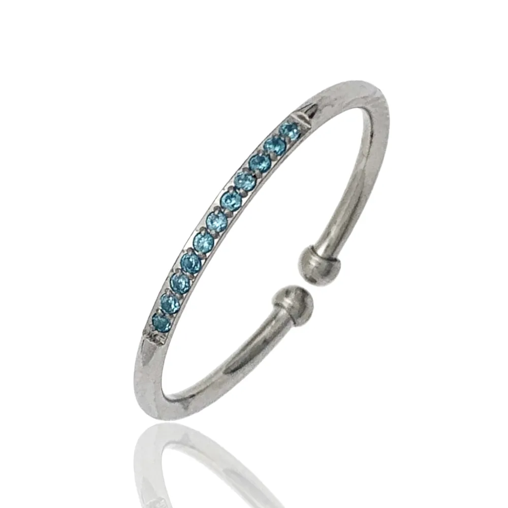 Mezza Fila Zirconia-36Pz Anelli Regolabili in Acciaio - AAR-103-AA2490