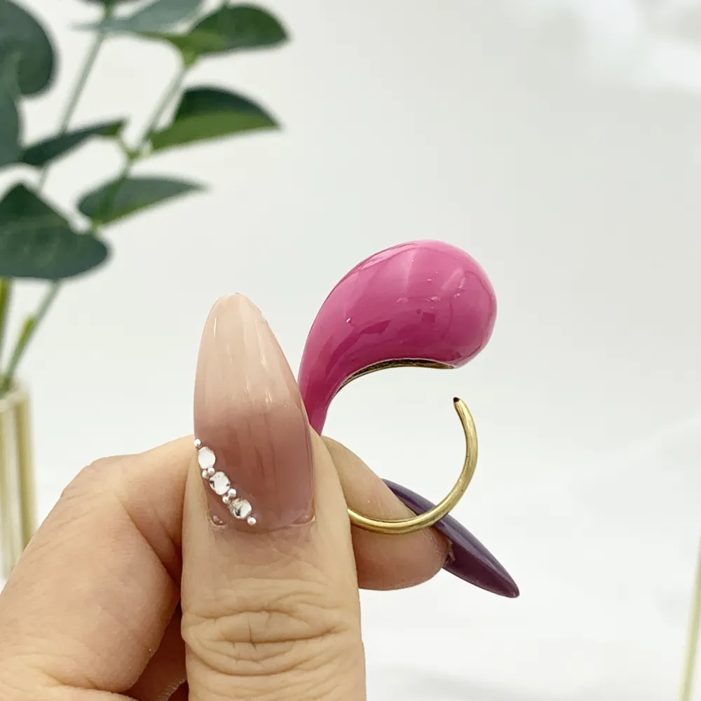 Goccia Colorato-Anello Regolabile in Acciaio - AAR-103-AA3317R