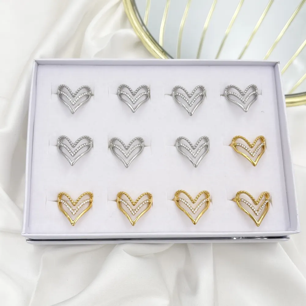 Cuore-Anello Regolabile in Acciaio - AAR-103-AA5597R