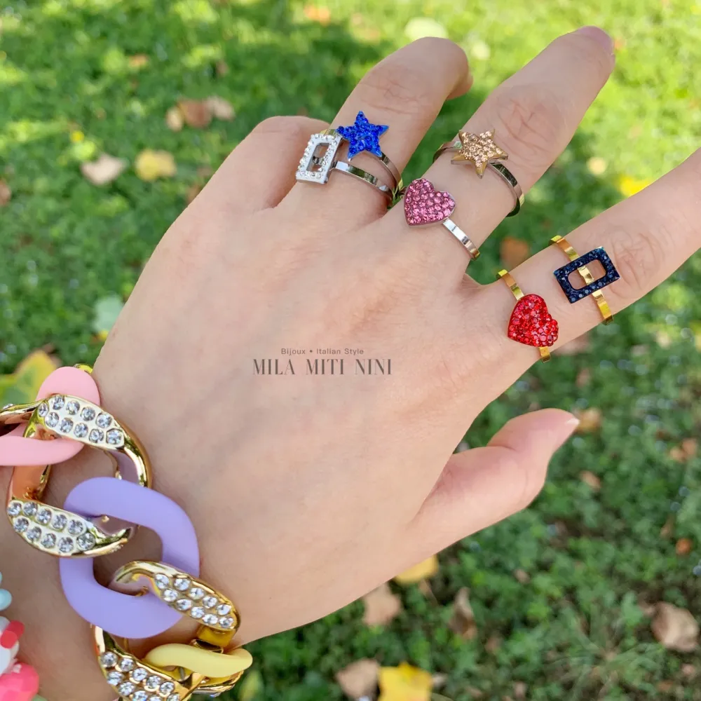 Mix Strass Colorato-36Pz Anelli Regolabili - AAR413-330