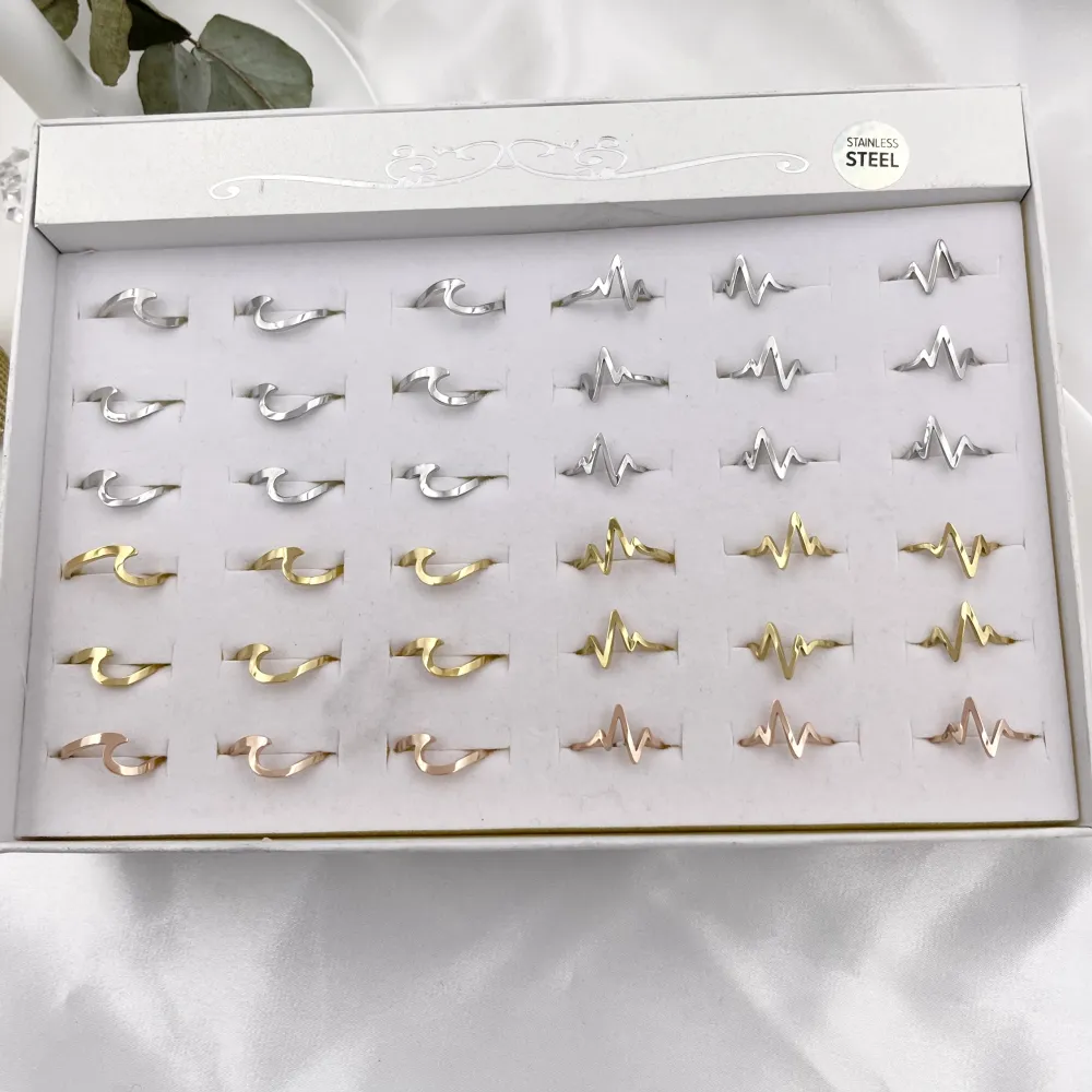 AAR7617-Onda Battito Cuore - 36Pz Anelli Regolabili - AAR413-419