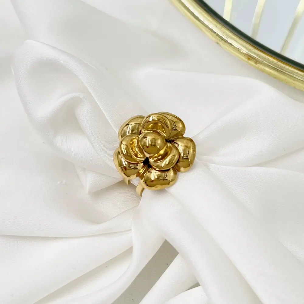 Fiore Rosa -Anello Regolabile in Acciaio - AAR-732-362