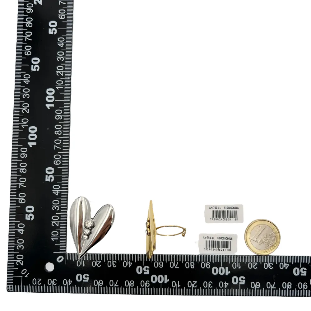 Cuore -Anello Regolabile in Acciaio - AAR-759-11