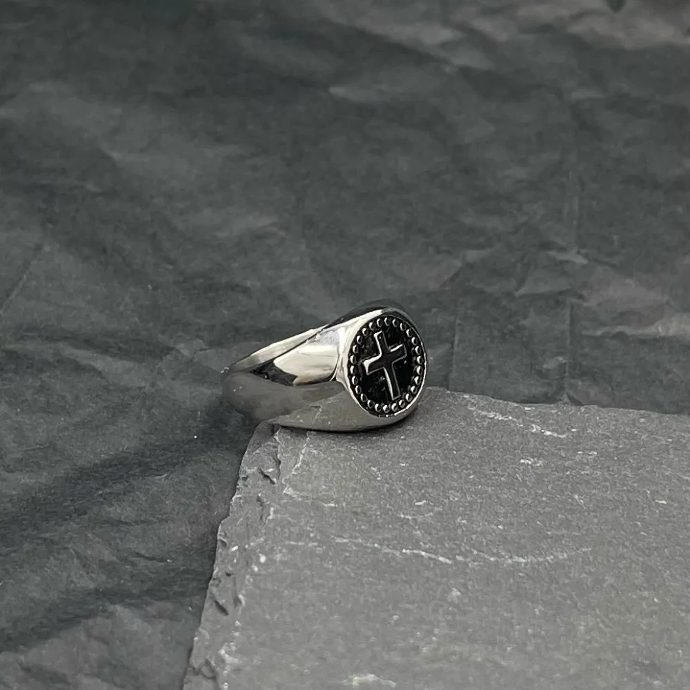 Croce-Anello in Acciaio con Misure - AAU-105-138