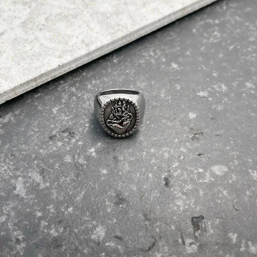 Sacro Cuore-Anello da uomo in Acciao - AAU518-151