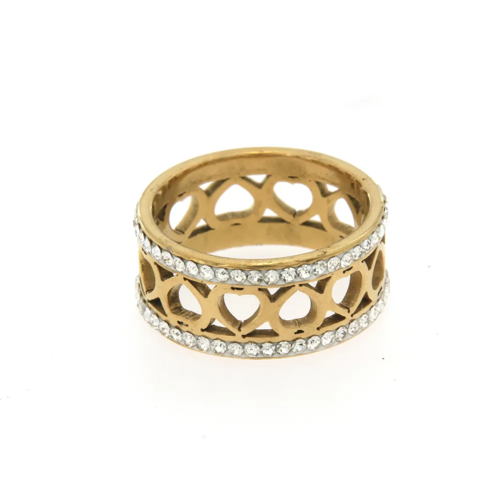 Cuore -12pz Anelli in Acciaio con Misura - AMM105-98-2