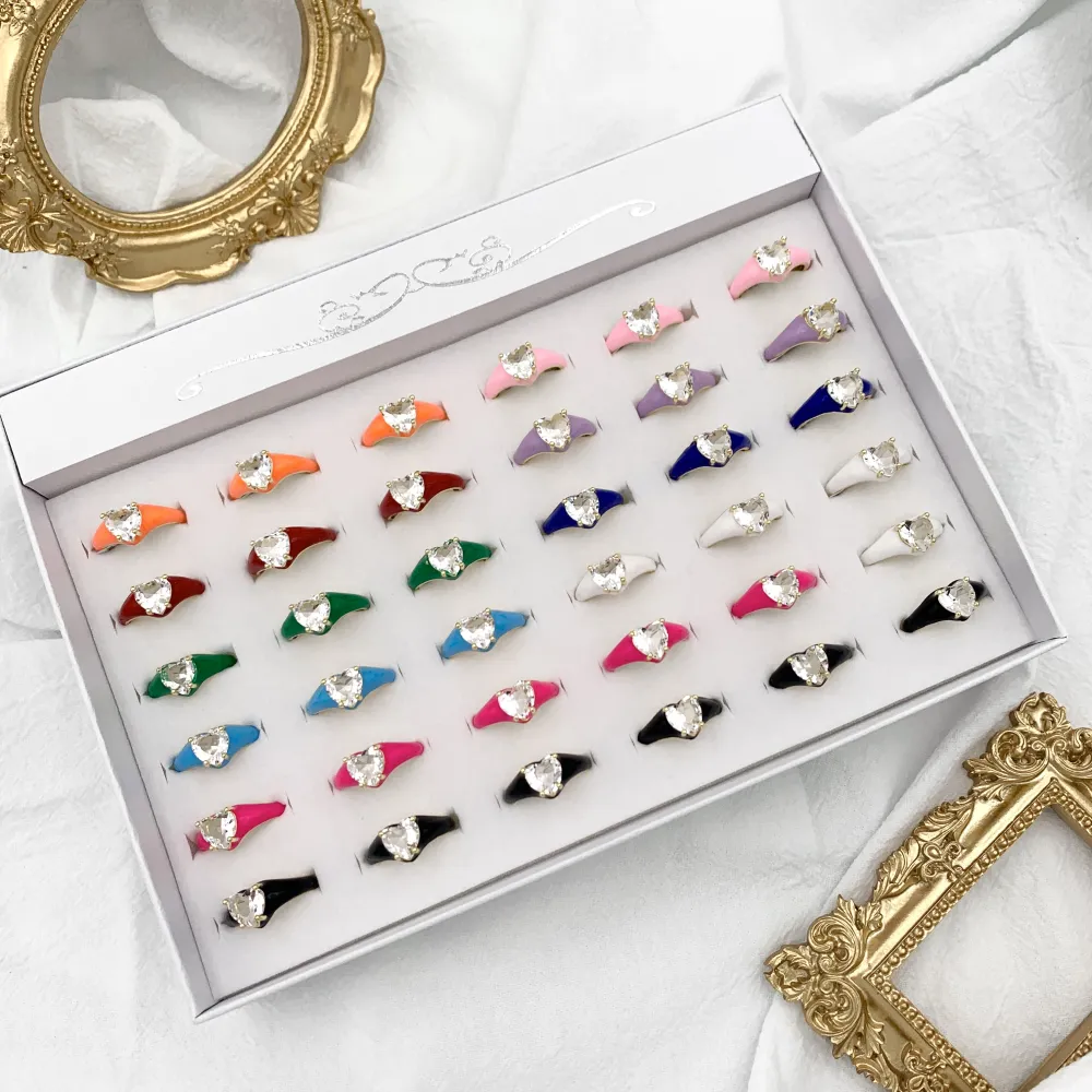 Cuore-36Pz Anelli Smaltati Regolabili - AMR-426-62