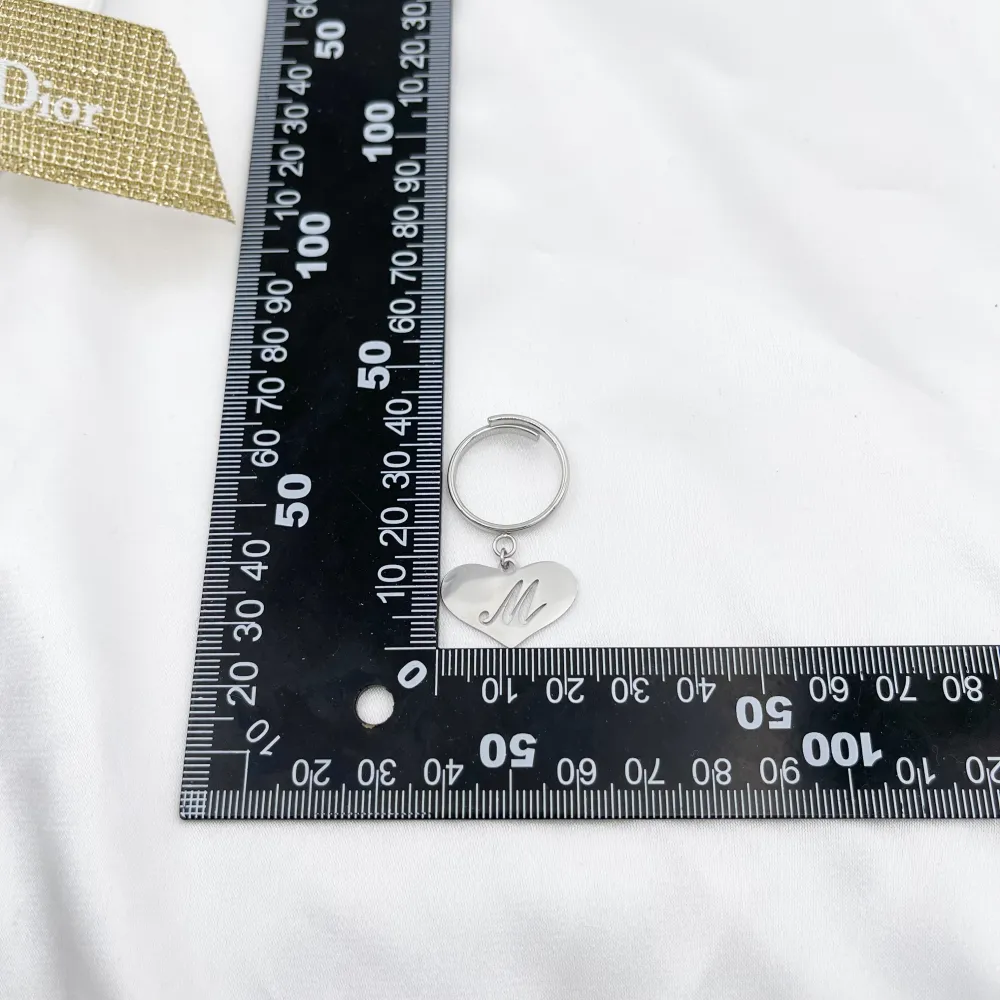 AMR7779-Cuore con Iniziale-36Pz Anelli Regolabile - AMR7779-Cuore con Iniziale-36Pz Anelli Regolabile