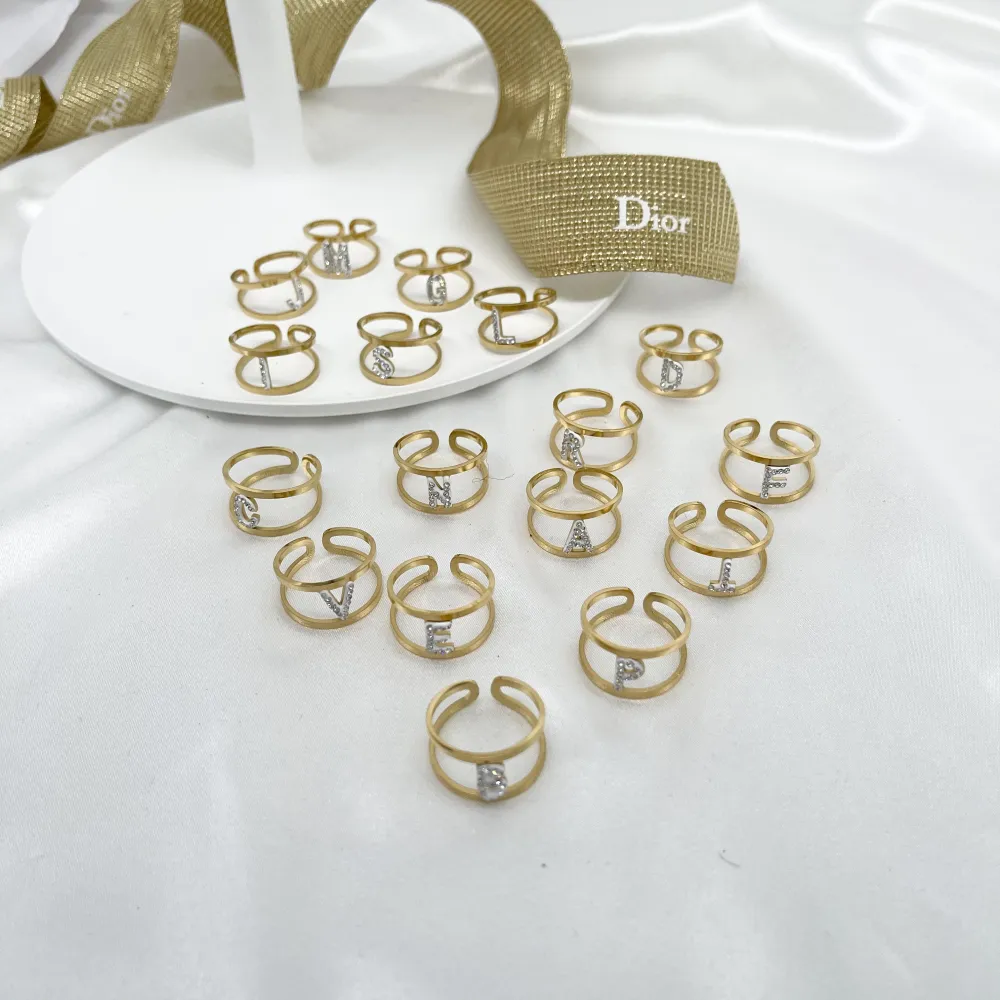 AMR7780-Iniziale ORO GIALLO -Anello Regolabile - AMR7780-Iniziale ORO GIALLO -Anello Regolabile