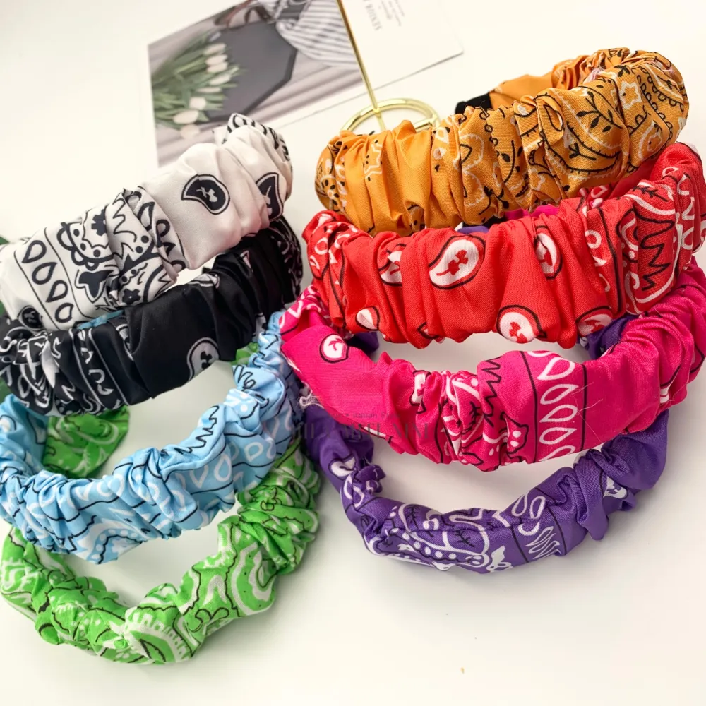 AXC143-66-Pieghe Bandana -12pz Cerchietti per Capelli - AXC143-66-Pieghe Bandana -12pz Cerchietti per Capelli