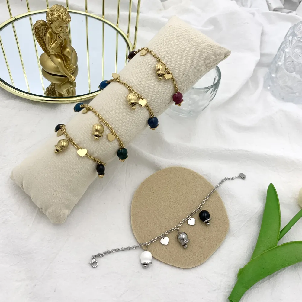 Campanello Smaltato-Bracciale in Acciaio con Chiusura - BAC-103-AA2076B