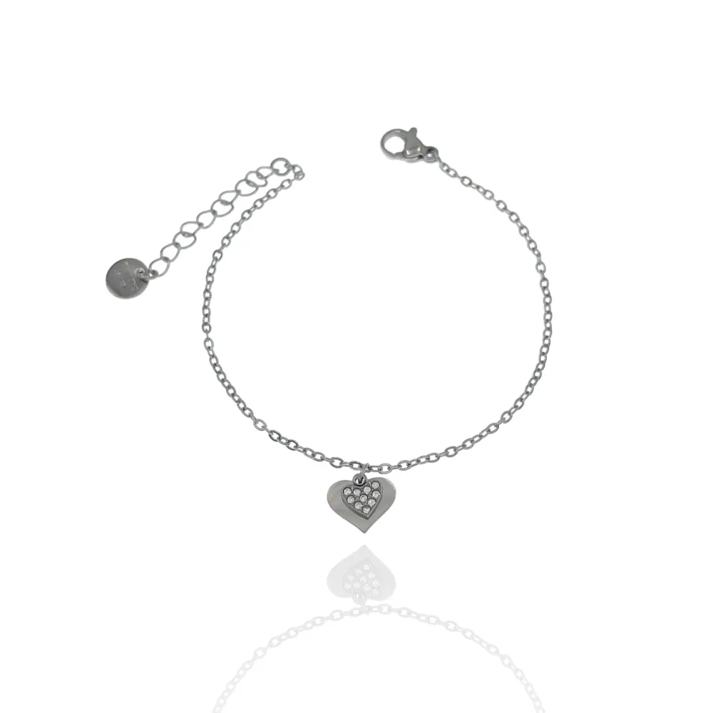Doppio Cuore-Bracciale in Acciaio - BAC-103-AA2447B