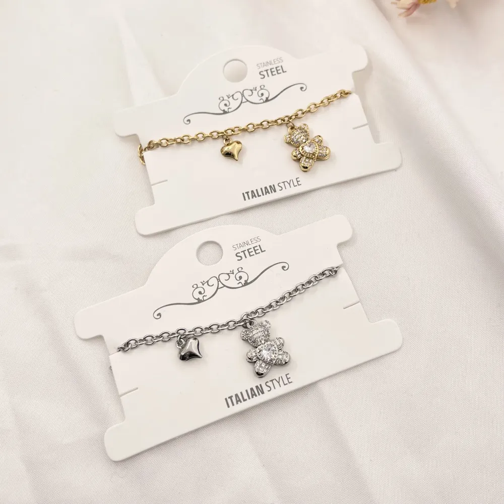 Orsetto-Bracciale in Acciaio con Chiusura - BAC-103-AA2717B