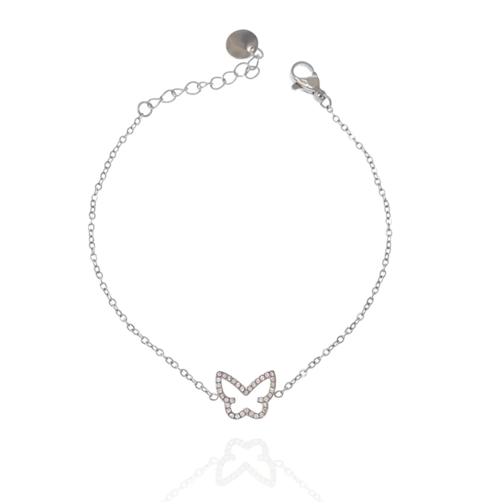 Farfalla-Bracciale in Acciaio con Chiusura - BAC-103-AA2832B
