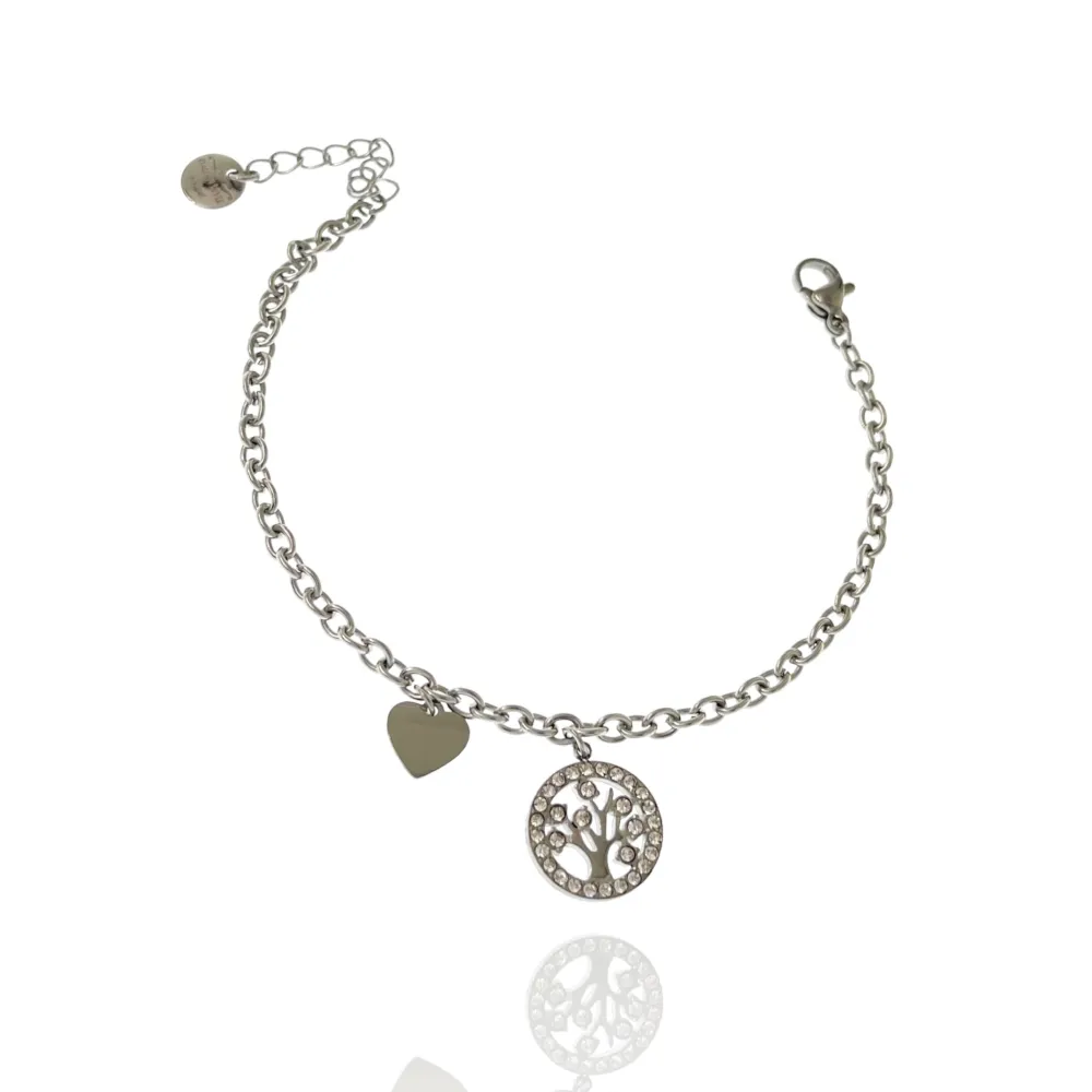 Albero della Vita -Bracciale in Acciaio con Chiusura - BAC-103-AA2858B