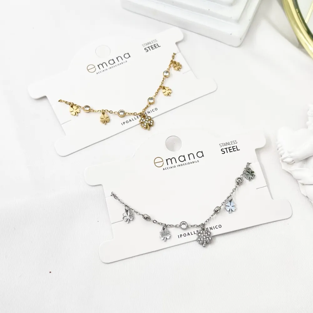 Quadrifoglio -Bracciale in Acciaio con Chiusura - BAC-103-AA3467B