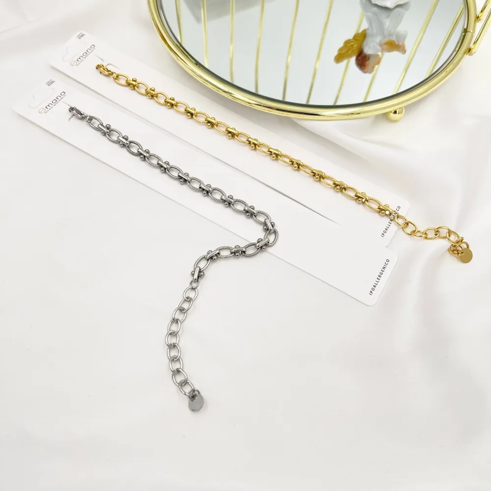 Catena-Bracciale in Acciaio con Chiusura - BAC-103-AA3583B