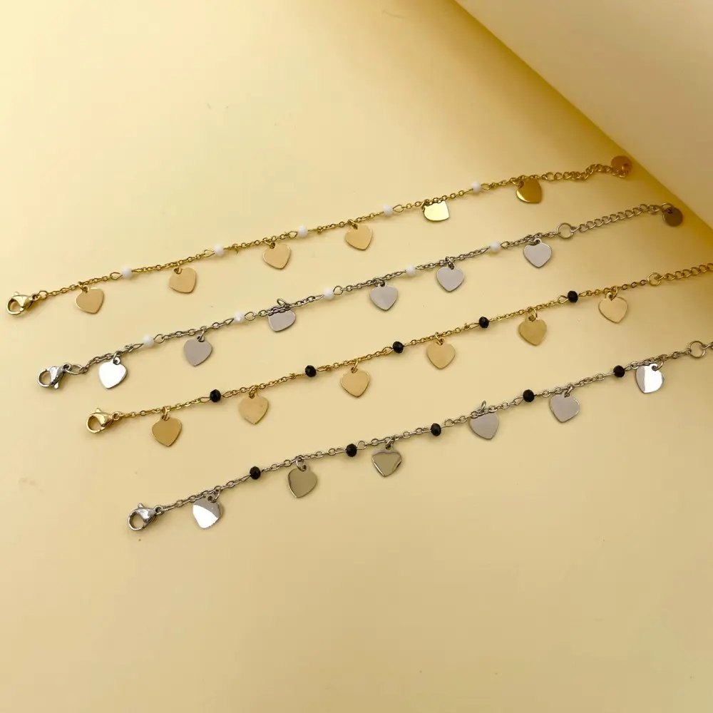 Cuore Cristalli-Bracciale in Acciaio con Chiusura - BAC-176-446A