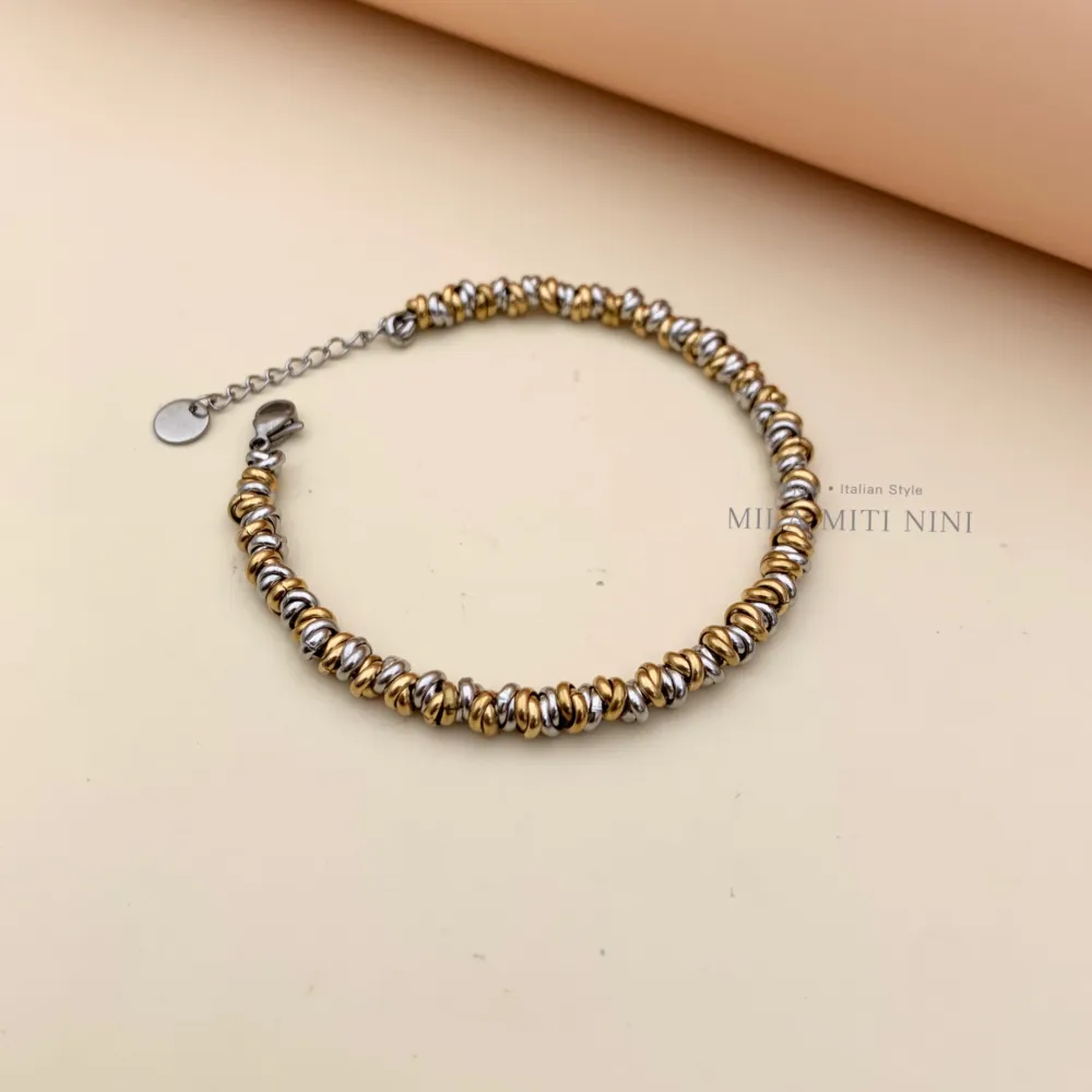 Catena ad Anellini-Bracciale in Acciaio con Chiusura - BAC208-220