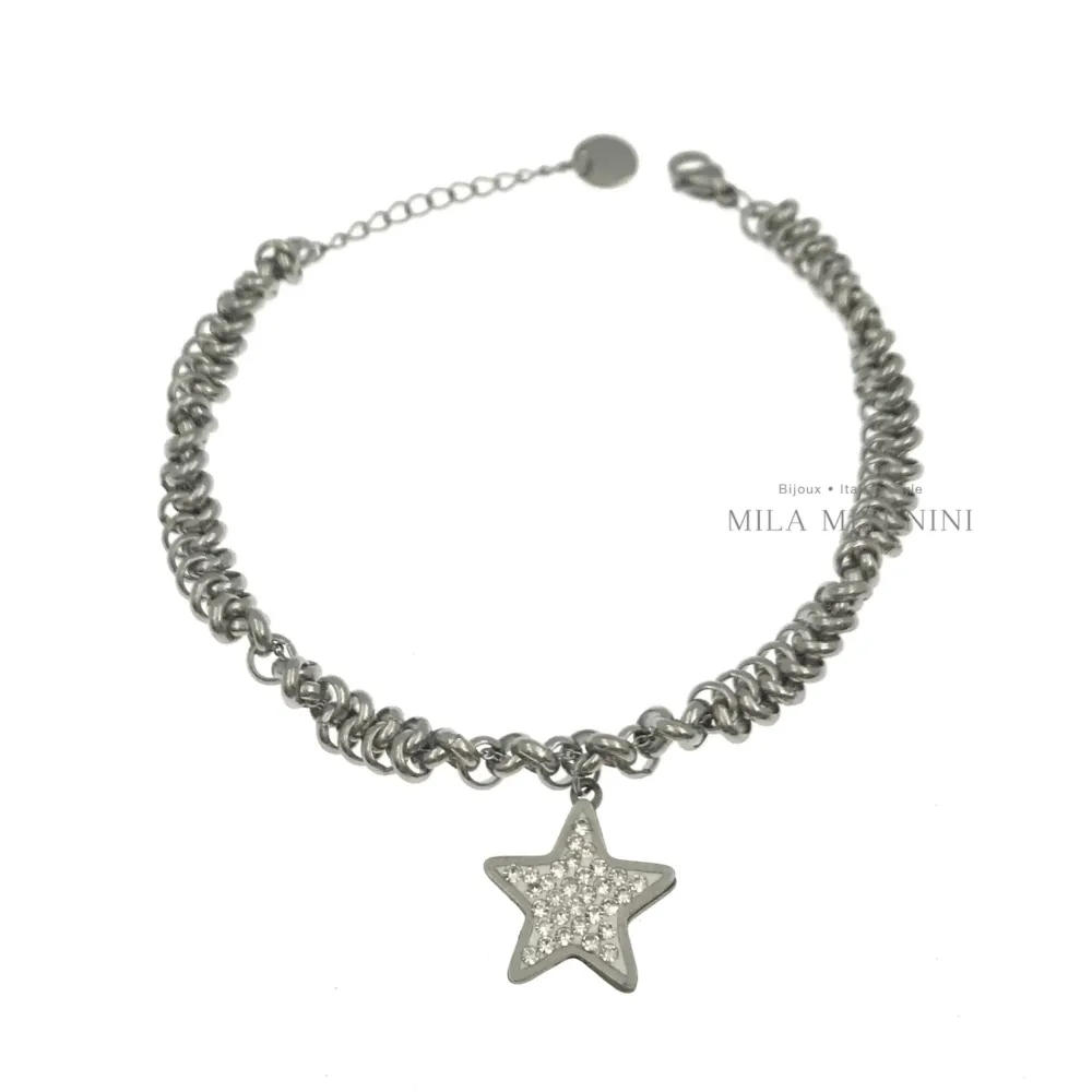 Stella-Bracciale in Acciaio con Chiusura - BAC208-220A