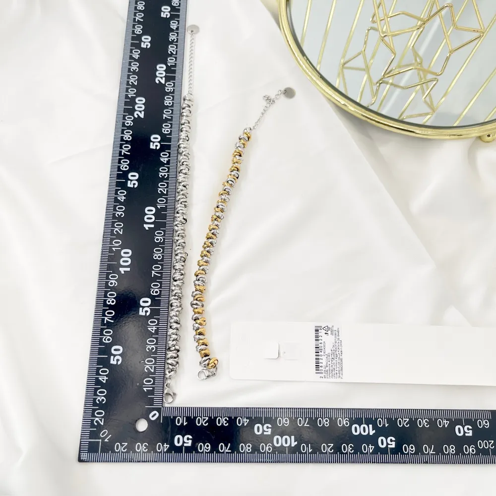 Anellini Intrecciato-Bracciale in Acciaio - BAC-208-221