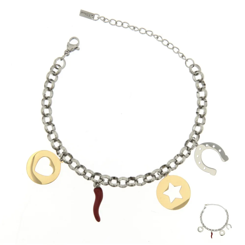 BAC6724-Fortuna Cornino-Bracciale in Acciaio con Chiusura - BAC2310-Fortuna Cornino-Bracciale in Acciaio con Chiusura