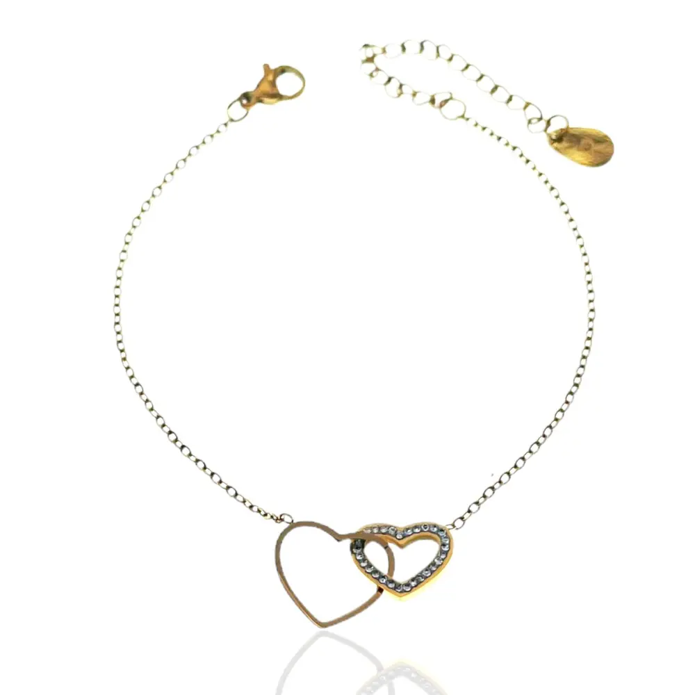 Doppio Cuore-Bracciale in Acciaio con Chiusura - BAC-413-1088