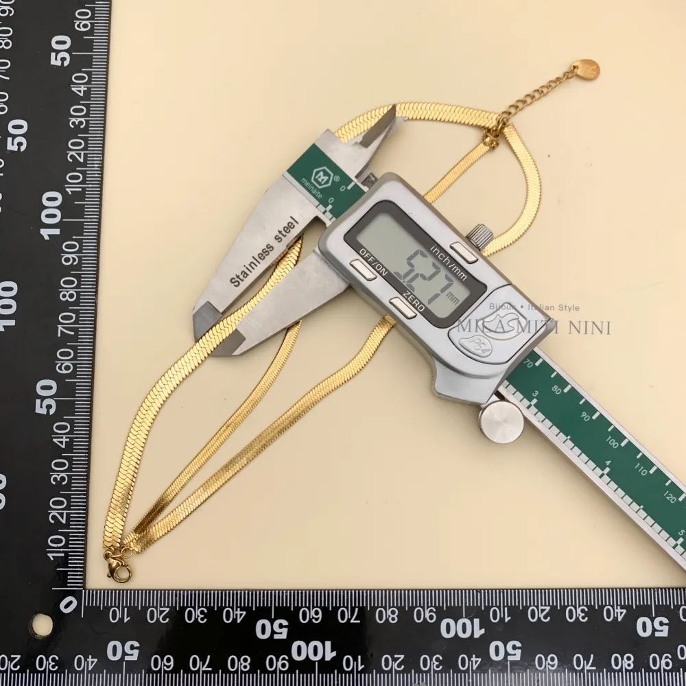 Triplo Catena Serpente-Bracciale in Acciaio con Chiusura - BAC413-1215