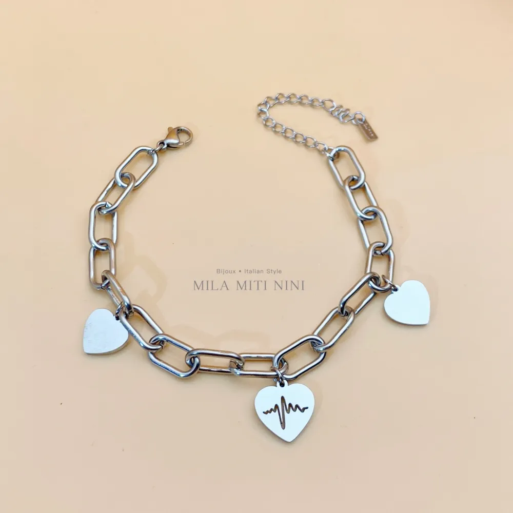 Battito Cuore -Bracciale in Acciaio con Chiusura - BAC413-1250