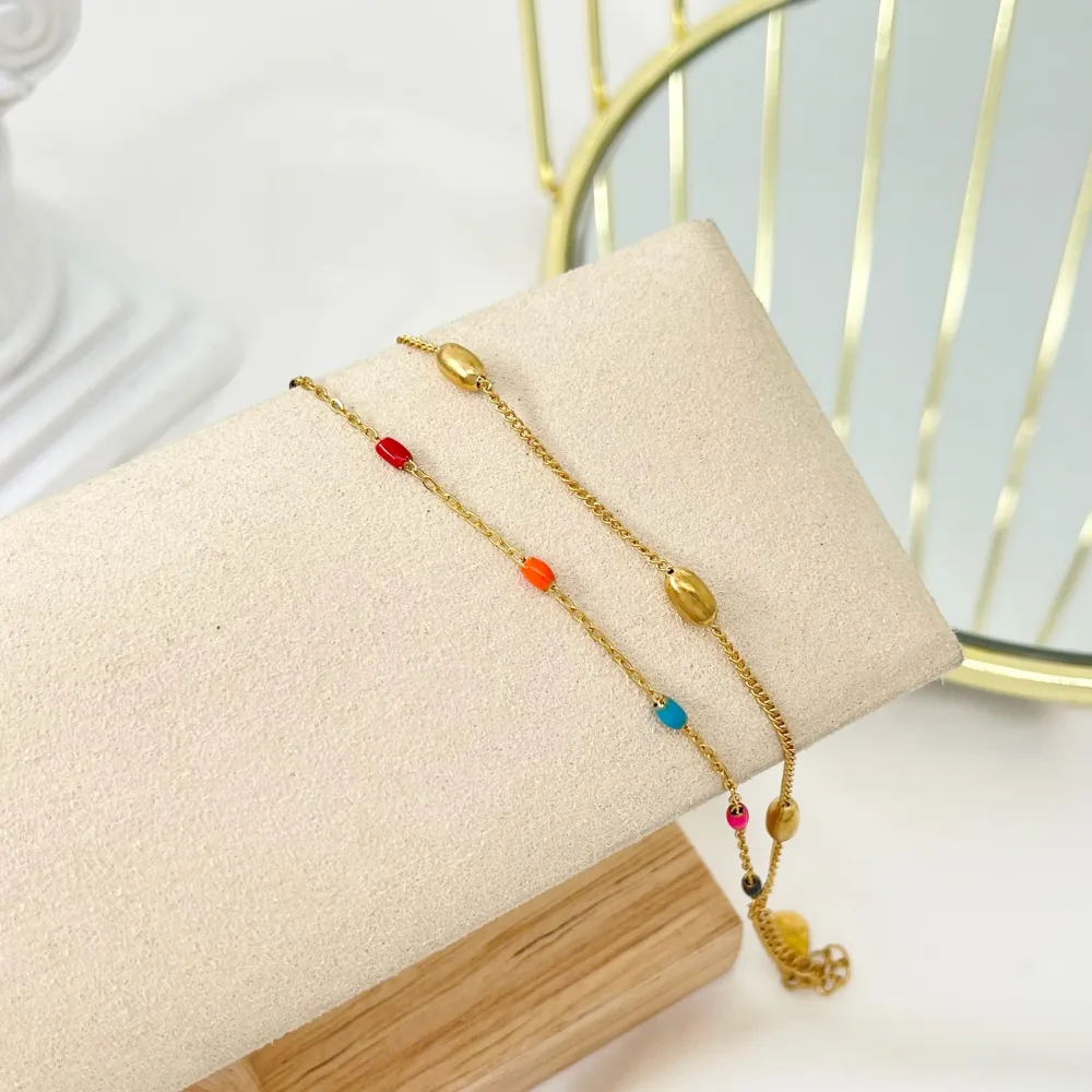 Palline Smaltate-Bracciale in Acciaio - BAC-413-1271