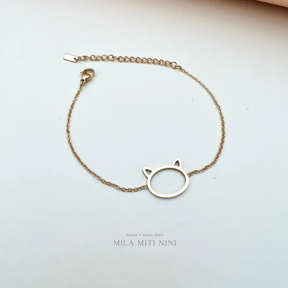 Gatto Liscio-Bracciale in Acciaio con Chiusura - BAC413-1355