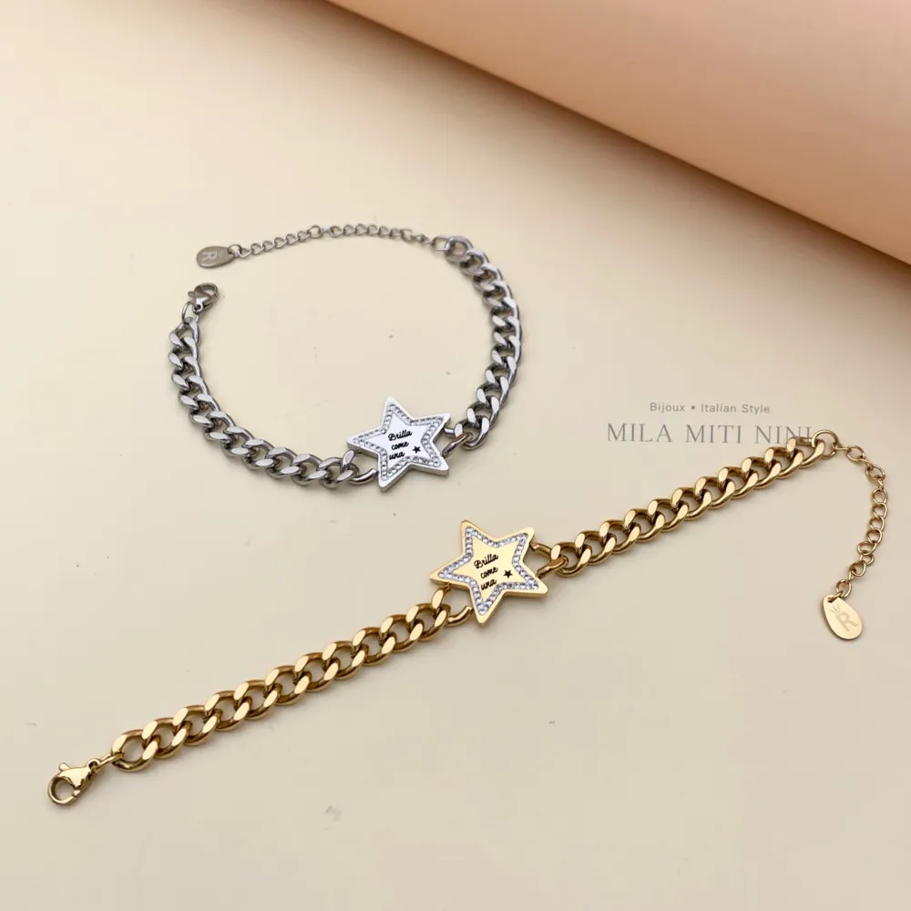 Brilla come una Stella-Bracciale in Acciaio con Chiusura - BAC413-1378