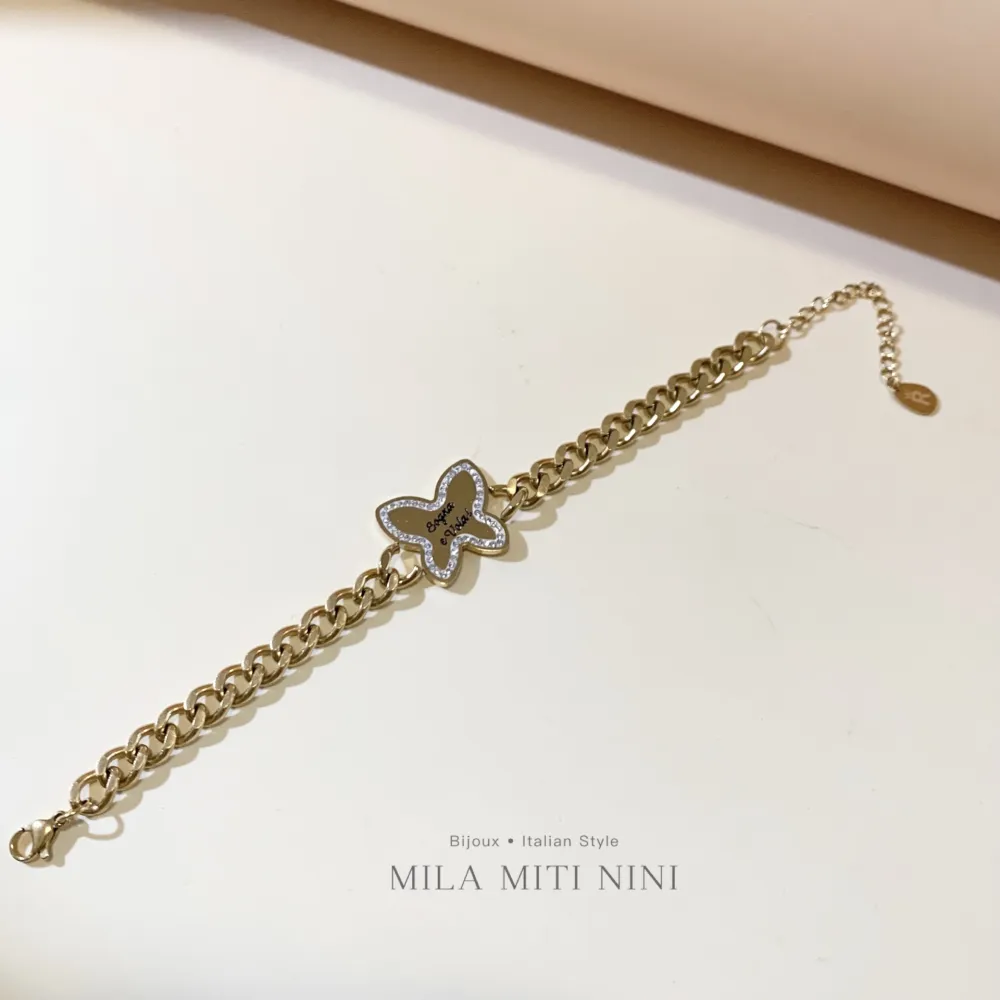 Farfalla Sogna e Vola -Bracciale in Acciaio con Chiusura - BAC-413-1380