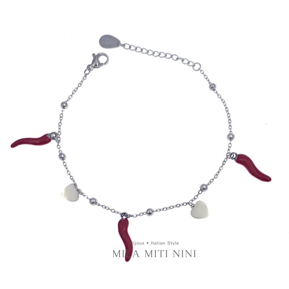 Cuore Cornino-Bracciale in Acciaio con Chiusura - BAC-413-1393