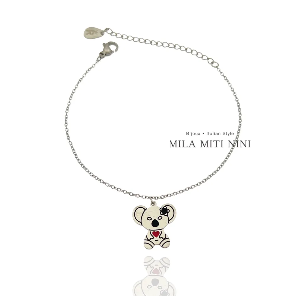 Koala Smaltata -Bracciale in Acciaio con Chiusura - BAC-413-1412