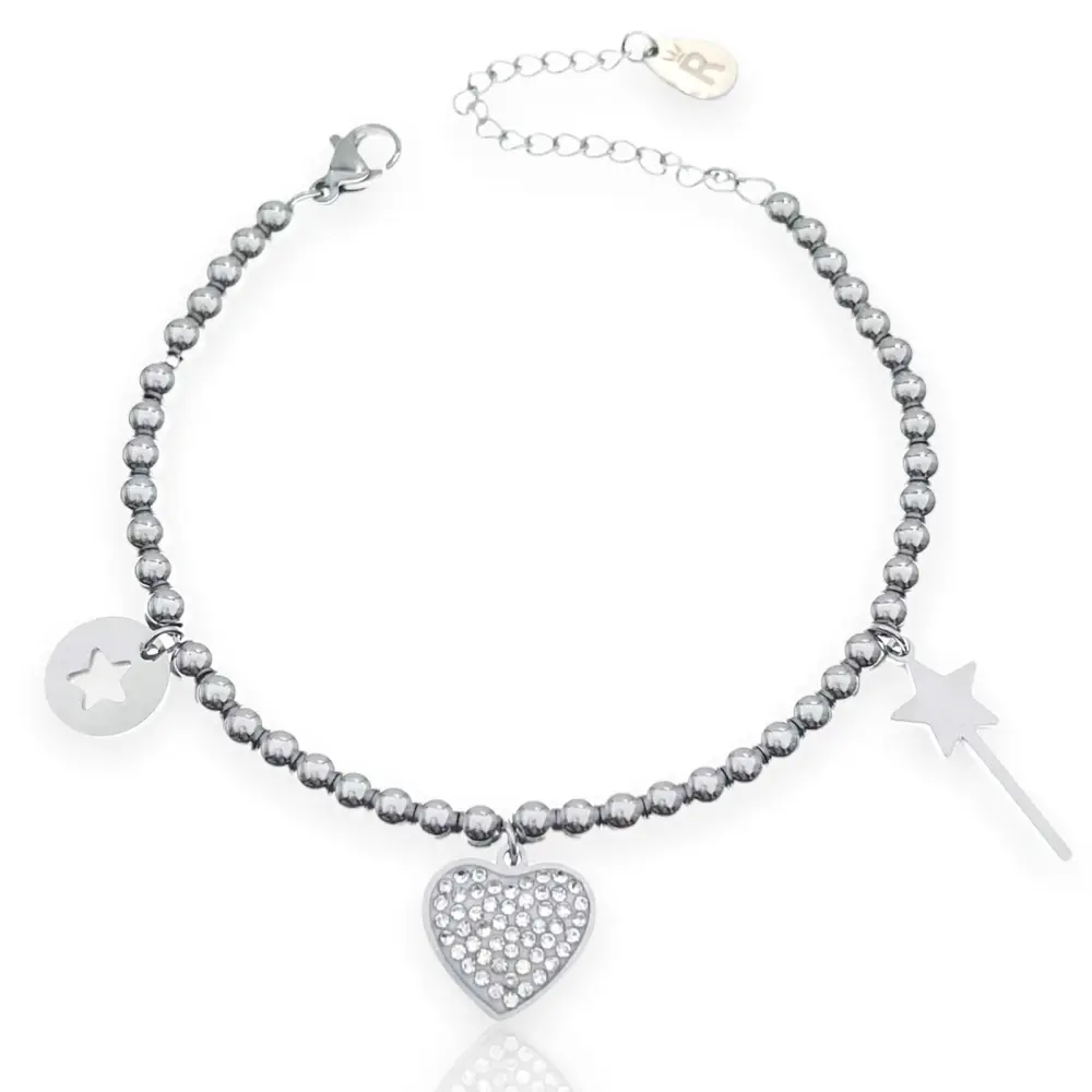 Cuore-Bracciale in Acciaio con Chiusura - BAC-413-1443
