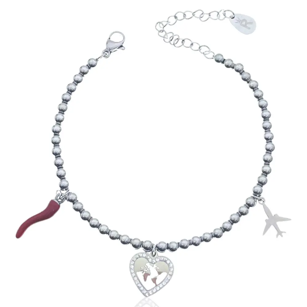 Cornino Mondo-Bracciale in Acciaio con Chiusura - BAC-413-1444