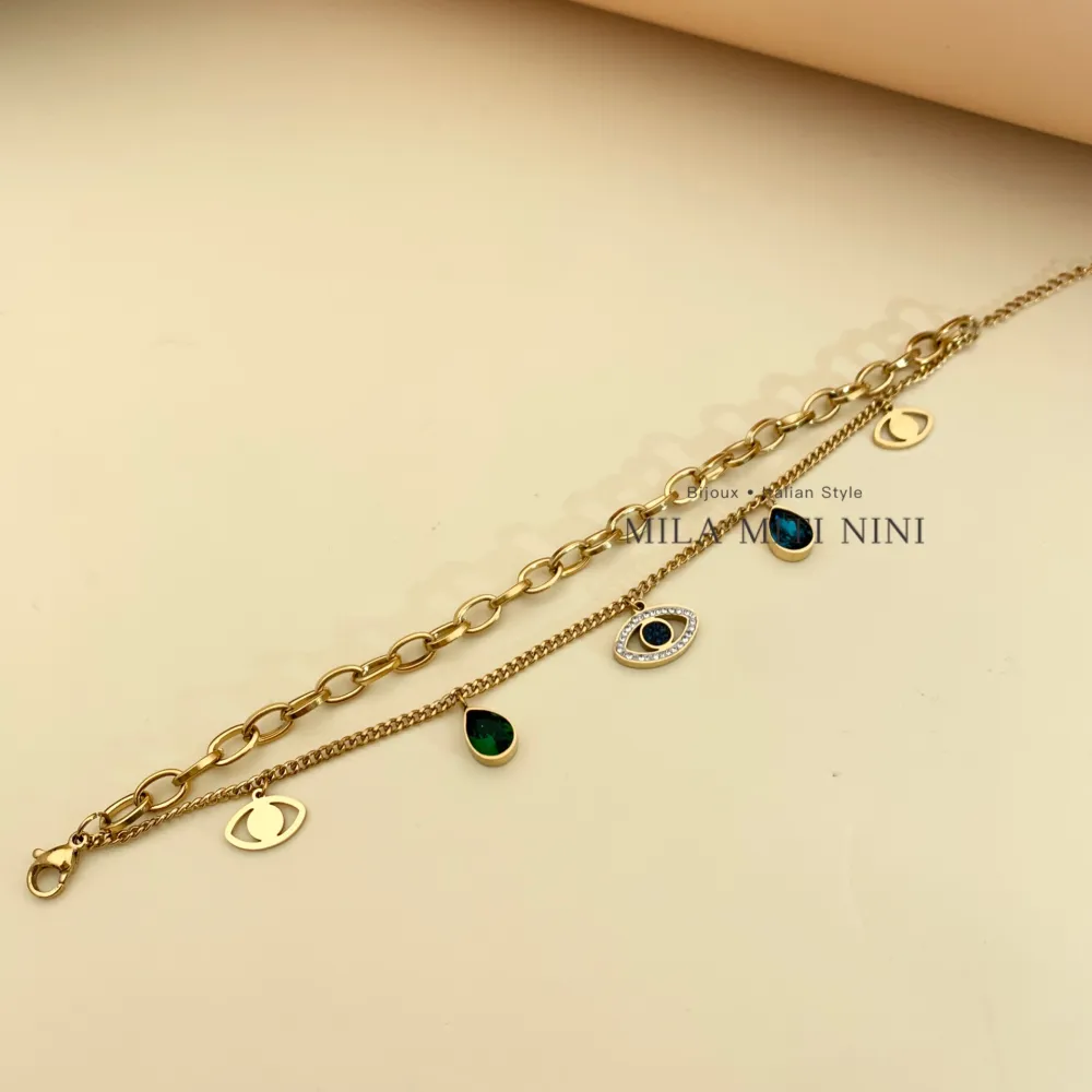 Occhio Lacrime-Bracciale in Acciaio con Chiusura - BAC-413-1637