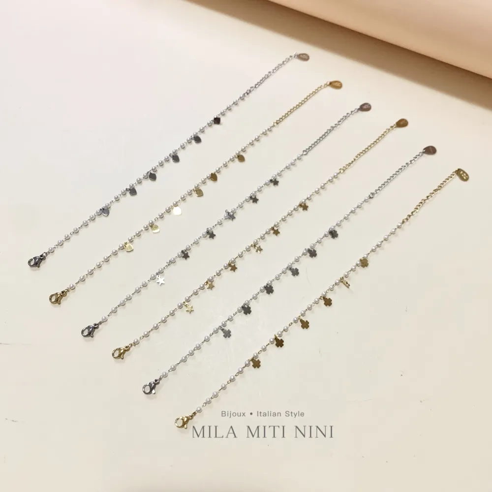 Perla Quadrifoglio-Bracciale in Acciaio con Chiusura - BAC-413-1703