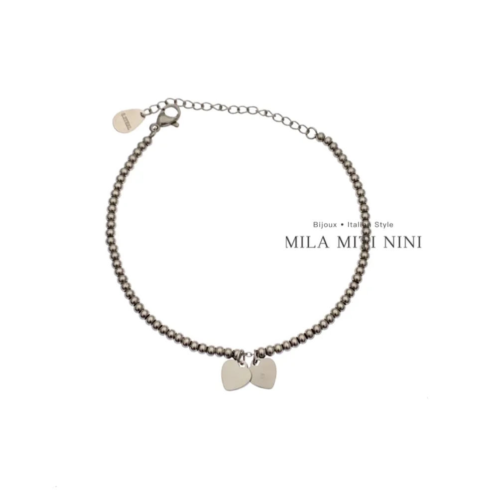 Doppio Cuore-Bracciale in Acciaio con Chiusura - BAC-413-1706A