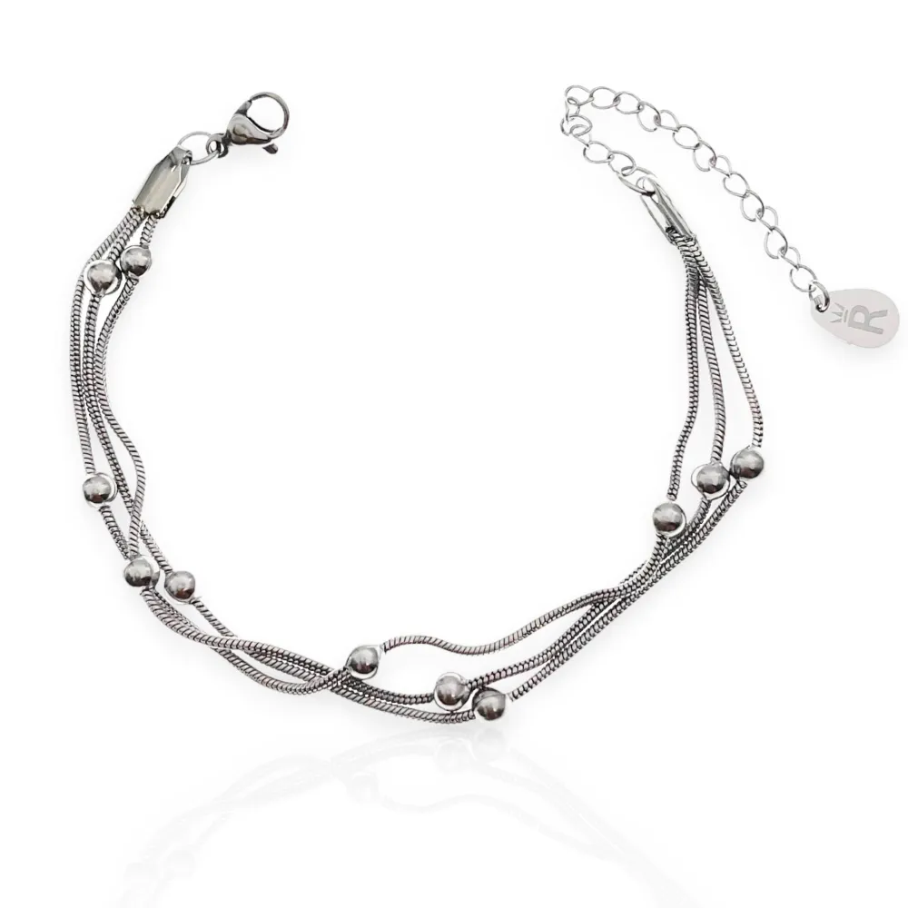 Tre Fili-Bracciale in Acciaio con Chiusura - BAC-413-1753