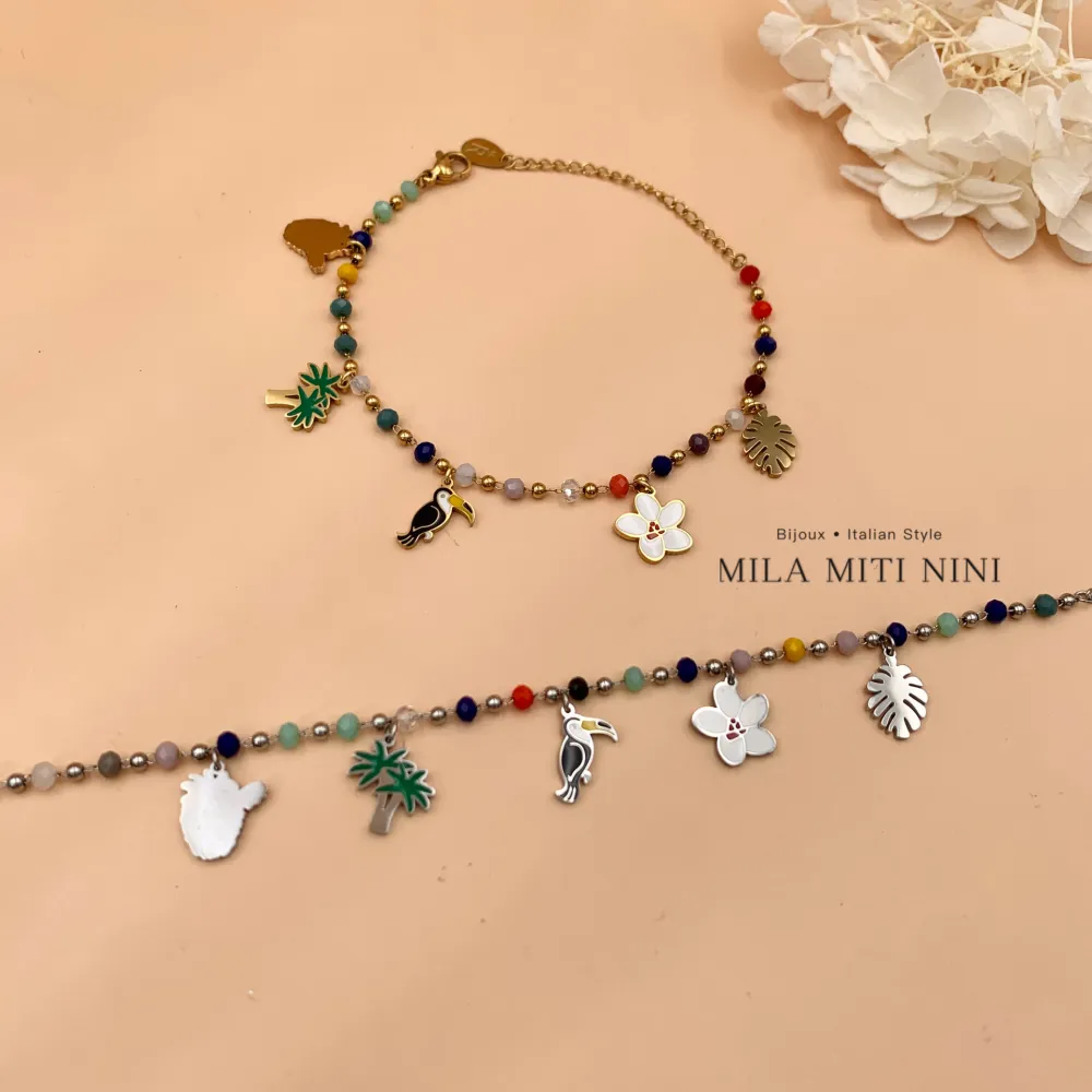 Tropicale Tucano Palma-Bracciale in Acciaio con Chiusura - BAC-413-1822