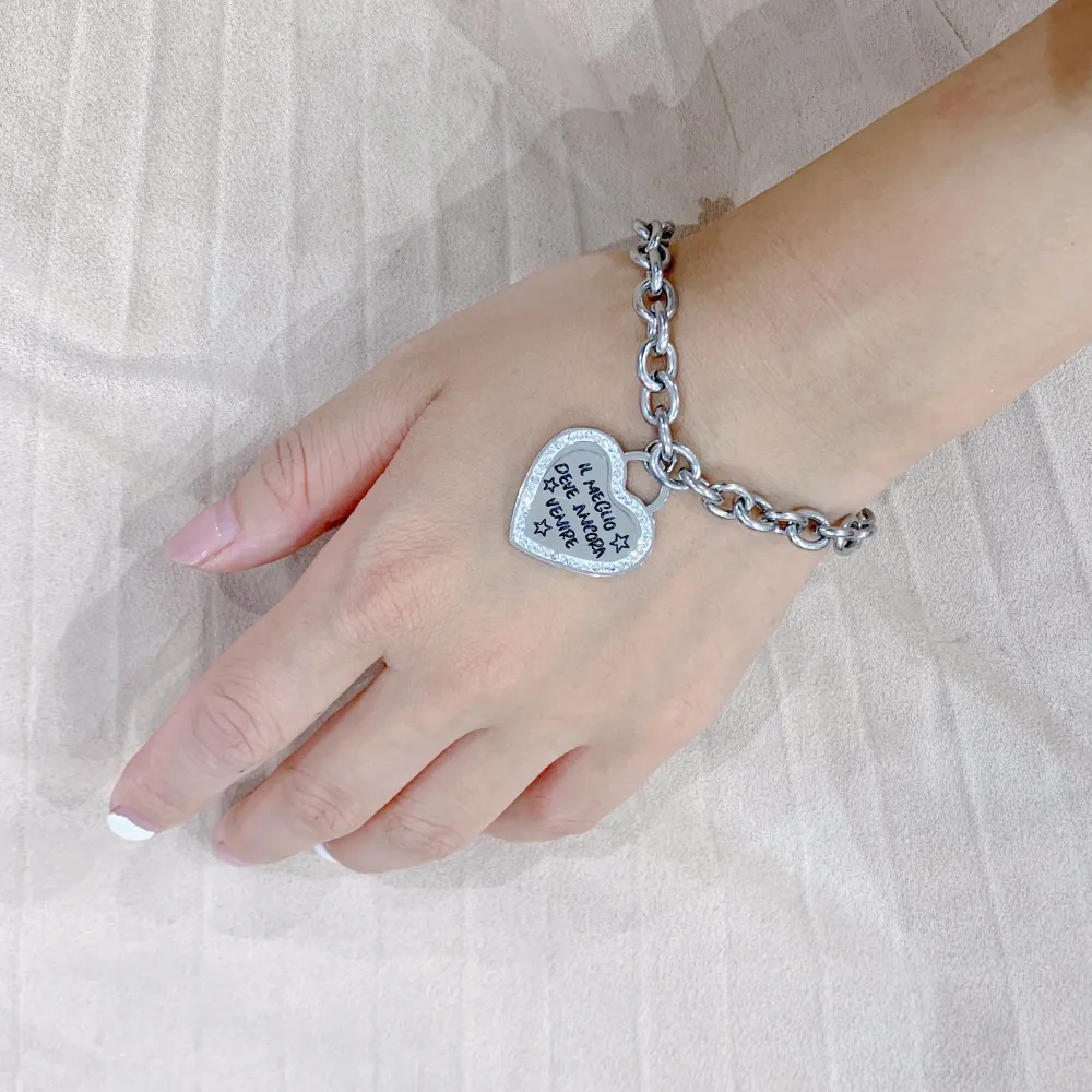 Niente è sbagliato..-Bracciale con Scritte in Acciaio - BAC-413-1830