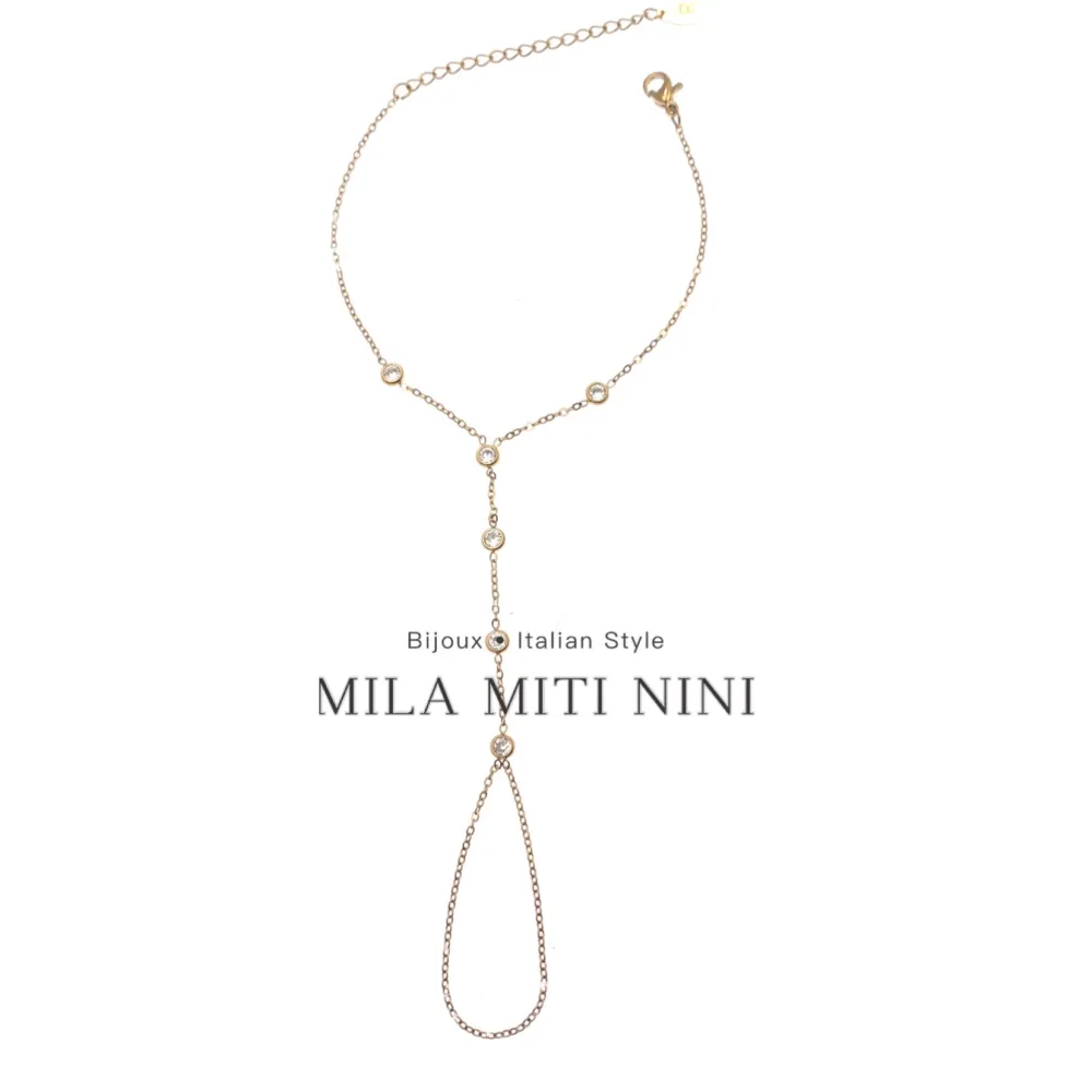 Punti Luci di Zirconia-Baciamano in Acciaio - BAC-413-1846A Modello L