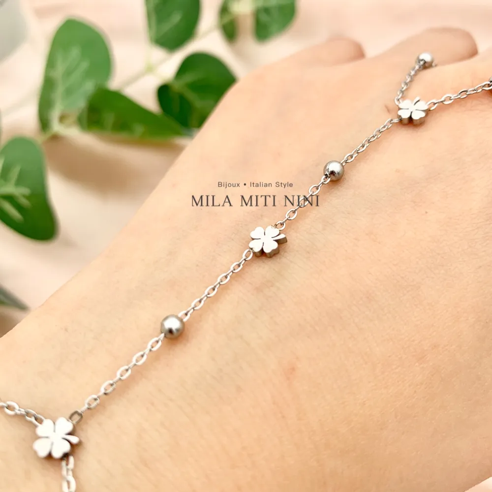 Quadrifoglio-Baciamano in Acciaio - BAC-413-1866 Modello B