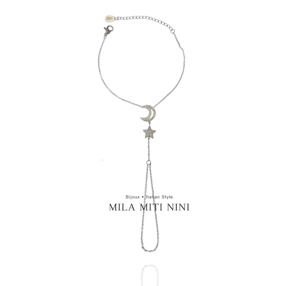 Stella Luna con Strass-Baciamano in Acciaio - BAC-413-1907