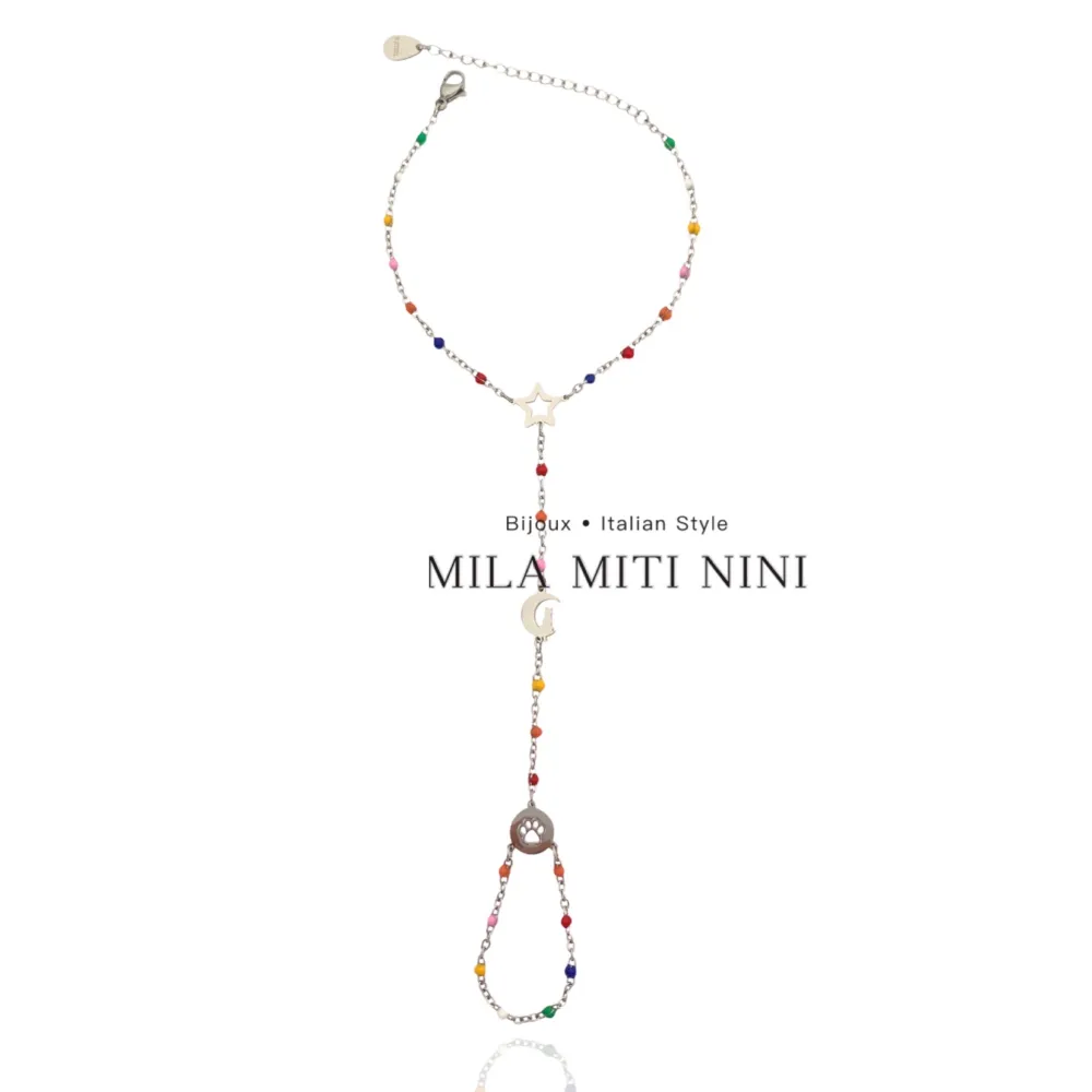 Cuore Stella Quadrifoglio Perline Colorate-Baciamano in Acciaio - BAC-413-1947