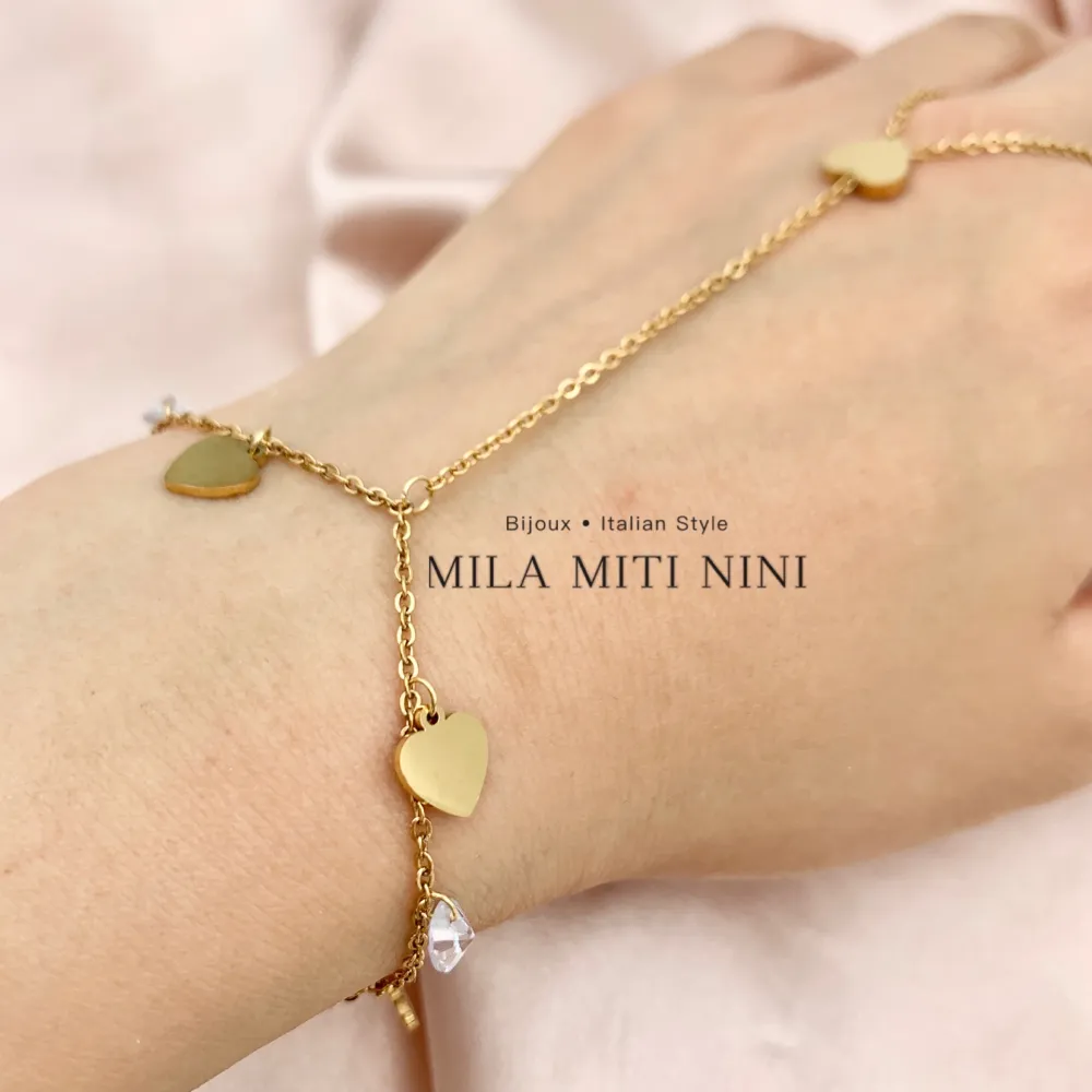 Cuore e Zirconia-Baciamano in Acciaio - BAC-413-1954