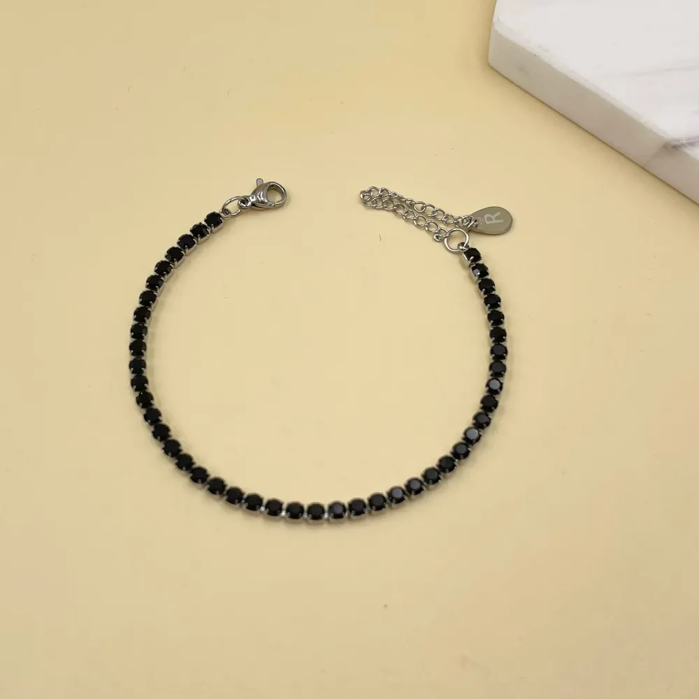 Tennis 3mm-Bracciale in Acciaio con Chiusura - BAC-413-200